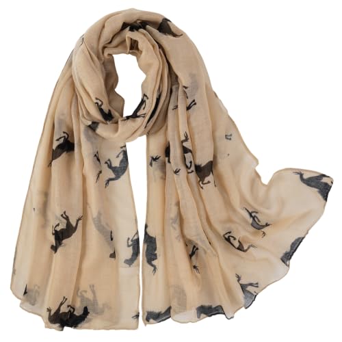 E-Clover Cool Animal Print Scarves: Fashionable Horse Print Scarf for Women