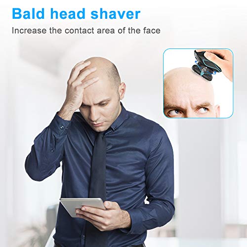 Head Shavers for Bald Men,ANSGEC Mens Electric Shaver 5D Floating Deep Clean Electric Razor with Hair Clipper,Nose Hair Trimmer & Facial Cleansing Brush,IPX7 Waterproof Cordless Mens Shaving Kit