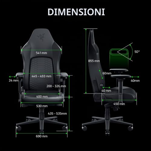 Iskur V2 NewGen - Sedia ergonomica da gaming con comfort traspirante Pelle EPU di 2a gen con tecnologia CoolTouch - supporto lombare HyperFlex - delle spalle e base del sedile ampie | Nero - Sedia gaming - Immagine 7
