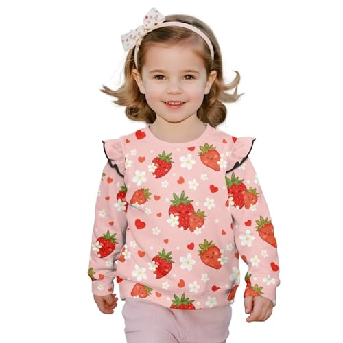 DISNIMO Sweatshirt for Toddler Pullover Girls Fall Clothes Crewneck Sweatshirts Kids Long Sleeve Shirts Ruffle Pullover