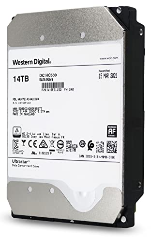 Image of Western Digital 14TB Ultrastar DC HC530 SATA HDD - 7200 RPM, SATA 6 Gb /s, 512MB Cache, 3.5 inch - WUH721414ALE604 (Renewed)