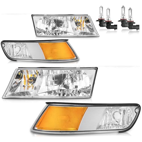 Vizotae Headlights Assembly for 1998-2002 Mercury Grand Marquis Halogen Headlamp Replacement