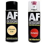 Pintura Bote Spray Kit Compatible con Citroen 238 Champan 2K Barniz Claro Pintura Base Aerosol 2x400ml