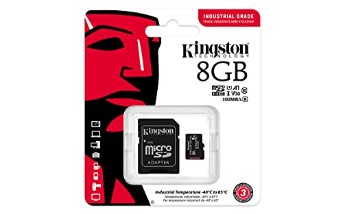 Kingston Industrial microSD - 8GB microSDHC Industrial C10 A1 pSLC Card + SD Adapter - SDCIT2/8GB, Black, 8 GB - Image 3