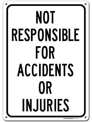 Enter at Your Own Risk Warning Sign Not Responsible for Accidents or Injuries Made Out of .040 Rust- - //coolthings.us