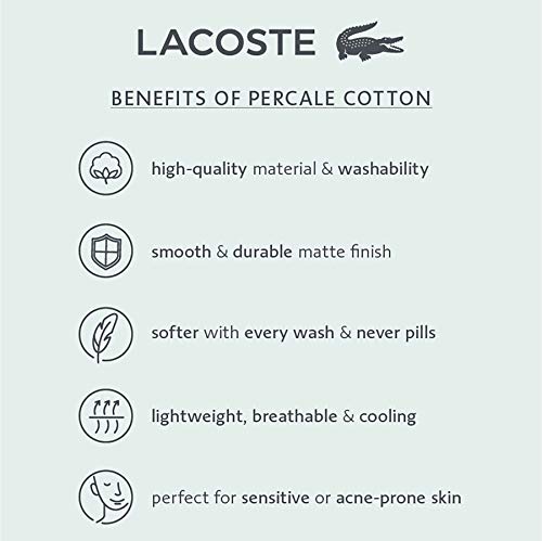 Image of Lacoste Percale Printed Sheet Set, Twin, Pique Medieval Blue