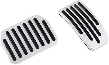 Pedale Aluminium Anti-Rutsch Gas- und Bremspedalabdeckung Silber | rutschfeste Struktur, kompatibel mit Tesla Model 3 & Y 2022 2023 2017-2021, optisches Upgrade für den Innenraum