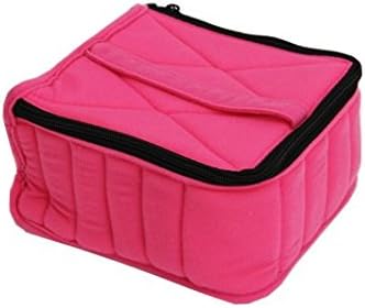Weljoy Essential Oil Carrying Case holds 30 bottles (10mL, 15mL and 30mL) 4inch high(Fuschia with pink interior)