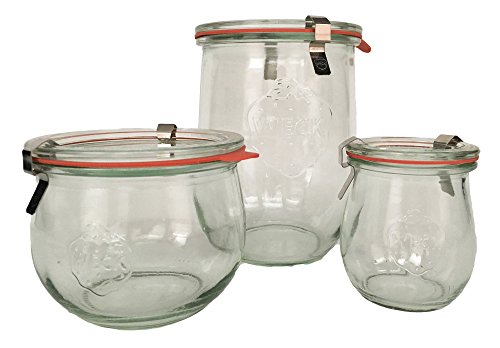 Tulip Jar Combo Pack with Glass Lids and Clamps