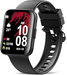 Smartwatch Herren Damen, 1.69" Gekrümmter Bildschirm fitnessuhr mit Pulsuhr Schlafmonitor, Herzfrequenz, Schrittzähler, 22+ Sportmodi Fitness Armbanduhr, IP68 Wasserdicht Smart Watch für Android iOS