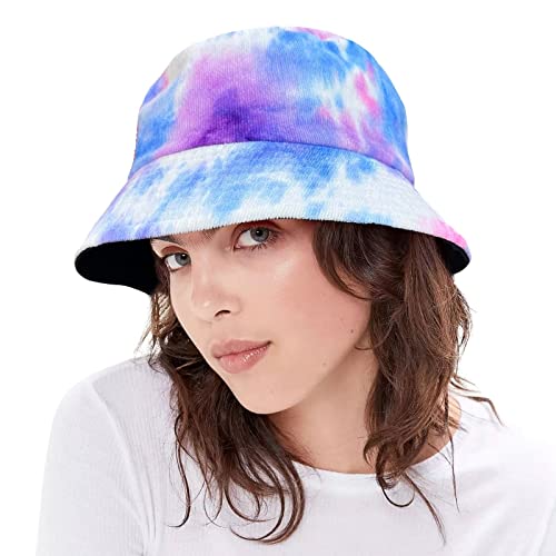 Accsa Bucket Hat For Women Purple Tie Dye Reversible Summer Travel Beach Sun Hat Packable Outdoor Fishing Hat Upf 50+ thumb #2