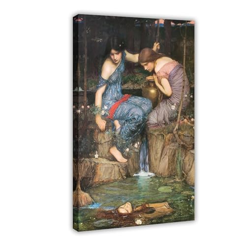 Impression sur toile Nymphes Waterhouse | Déco murale bureau 30x45 cm