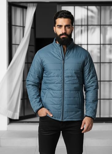 Image of TAGAS JACKET|mans Winter Puffer Jacket| Men's Solid Black Quilted Puffer Jackets | Lightweight Warm Winter Wear | Full Sleeve Front Zip Closure | Casual Outdoor Travel Jacket for Men