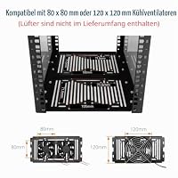 Tecmojo 10 Zoll 12HE 260mm Tief Desktop Mini Rack, Netzwerk-Schrank mit SBC-Einschub, Micro-HDMI-zu-HDMI-Adapterplatine und Blindabdeckung, für 10"-AV-, NAS- und Servergeräte, Schwarz – Ansicht 8