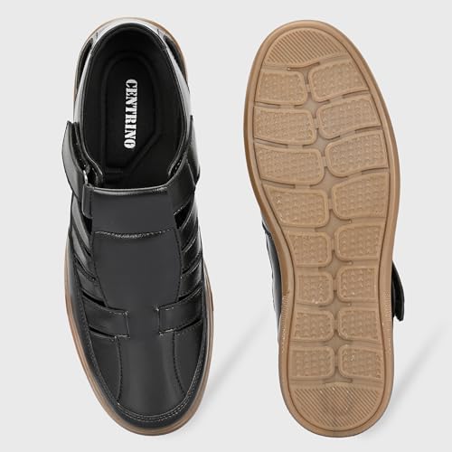 Image of Centrino Men's Fisherman Sandals | Stylish Closed-Toe Design | Soft Cushioned Footbed | Genuine-Look Upper | Comfortable for Daily & Outdoor Wear (9489)