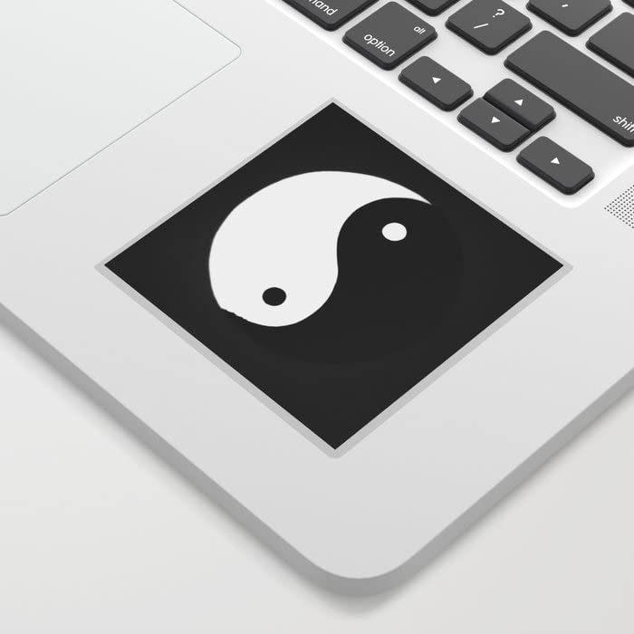 Voltx Design Yin And Yang Bw Vinyl Sticker For Laptop 6inch (Multicolor)