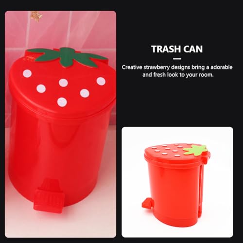 NUOBESTY Desktop Wastebasket Red Heart Shape Trash Bin for Kitchen Office Waste Container Storage Trash Can - Image 4