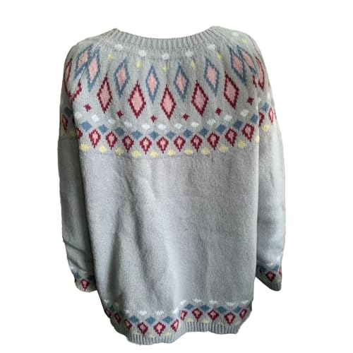 Women's Fair Isle Long Sleeve Crew Neck Knit Sweaters Vintage Chunky Stripedd Sweater Pullover Top for Fall Winter3