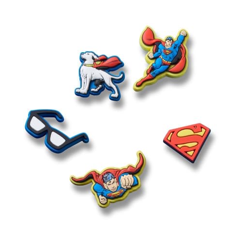 Crocs Superman - Paquete de 5 dijes unisex para zapatos, multicolor, talla única, multicolor, Talla única