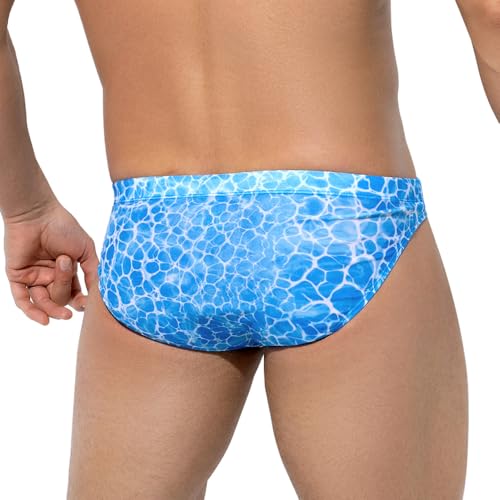 Arjen Kroos Men's Sexy Printed Swim Briefs Tagless Bikini Pattern Swimwear with Drawstrings3
