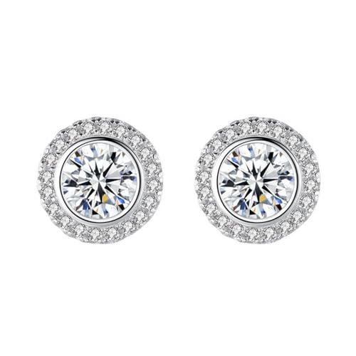 Boucles d'Oreilles Fantaisie Halo Argent et Zirconium, le Cadeau Femme Idéal