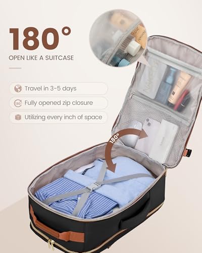 Image of LOVEVOOK 40L Travel Backpack Flight Approved Carry on Backpack,3 Packing Cubes,Waterproof Personal Item Travel Bag,TSA Carry on Luggage Suitcase Travel Essentials,Gifts for Women & Men,fits 17 inch Laptop