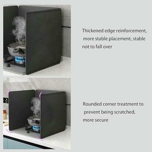 Genérico Protector antisalpicaduras de Grasa de Acero Inoxidable - Antiadherente, Plegable de 3 Lados - Protector de Aceite para Cocina para una Limpieza fácil y Segura