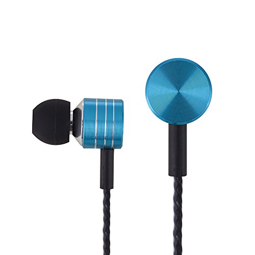 Headphones, in-Ear Bass Earphones with Microphone Noise-isolating Sports Earbud Wired 3.5mm Headset w/Volume Control (Gift Wrapped) for Apple iPhone 6 6s, Samsung Galaxy S7, iPod, MP3 Player (Blue)