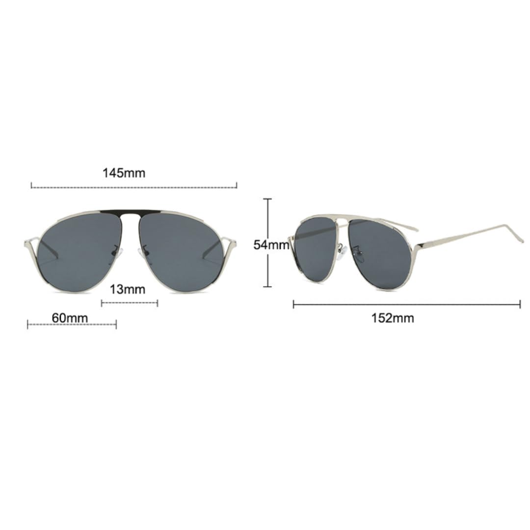 Occhiali da sole oversize popolari da donna con montatura in metallo, occhiali da sole da esterno, occhiali da sole UV400
