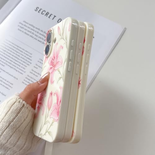 Coque Fleurie Lys Rose iPhone 16 Plus Look Tendance - 5