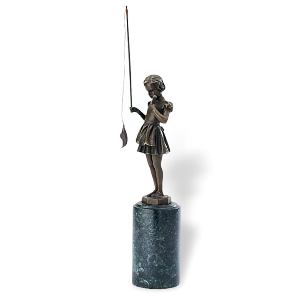 aubaho Copia de Escultura de Bronce según Ferdinand Preiss Angel Angler réplica Figura