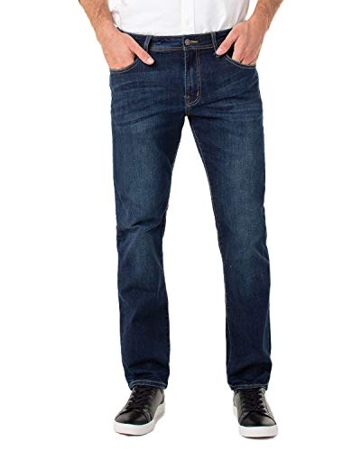 Liverpool Men's Regent Relaxed Straight with Coolmax Jeans, Cladwell Dark, 30x30