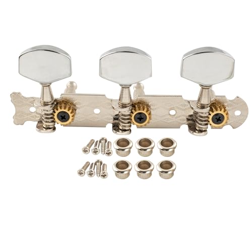 Musiclily Pro 3+3 Klucze Gitaryowe Tunery Kołki do Strojenia do Gitary Akustycznej, Nikiel Chrom Główki