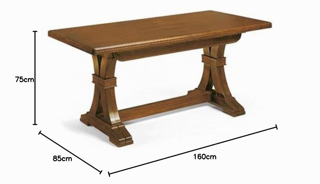Mar.c.a. Design - Table de Salle à Manger Extensible Bois Massif 160 à 340 cm Table rectangulaire Noyer Style Classique Made in Italy