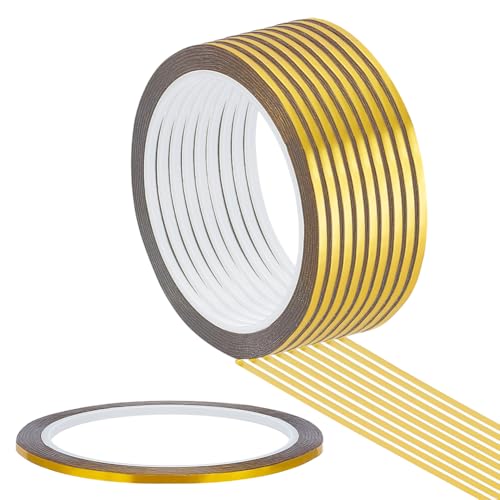 nbeads 50 m Ruban Décoratif Métallisé, Ruban Adhésif Décoratif en PET de 3mm de Large Effet Miroir Métallique pour Emballage Papier Artisanat Cartes...