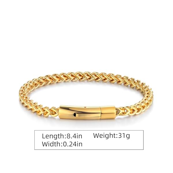 18K gold mesh bracelet for men and women solid Cuban bracelet punk style jewelry Father's/Mother's Day, birthday, Christmas gift box - Image 3