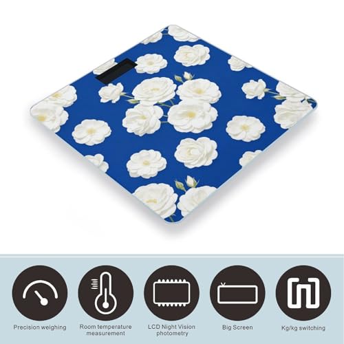 Báscula digital Oxford Azul y Blanca con pantalla LCD miniatura 3