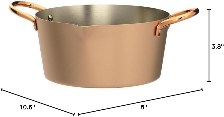Wahei Freiz Chitose CS-026 Tsubamesanjo Pure Copper Frying Pot, 7.9 inches (20 cm), Tempura Fryer, Special for Gas Fire, Made in Japan