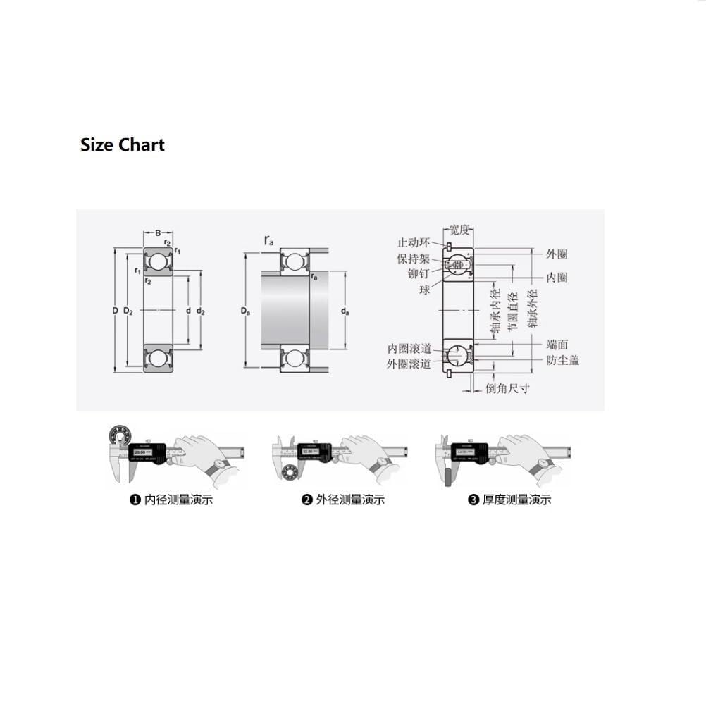 Roulement de moteur à grande vitesse, 1 pièce, 6200/6201/6202/6203/6204/6309/6308/6307/6305/6304 ZZ/RS, roulements billes gorge profonde(6206-RS 30x62x16mm)