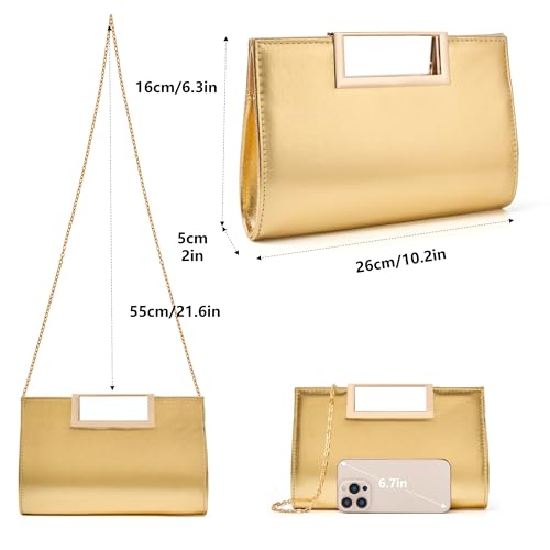 Image of Gurina Evening Clutch Purses for Women Formal Party Clutch Bags Cocktail Prom Fashion PU Leather Shoulder Handbags