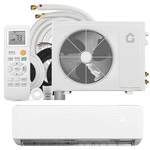 GarveeHome 12000 BTU Mini Split Air Conditioner Heat Pump System, Wifi Enabled 19 SEER2 115V Ductless AC Cool Up to 750 Sq. Ft, Compatible with Alexa, Complete Installation Kit, White