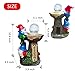 Binqiuu Garden Gnomes Outdoor Statue with Solar LED Lights, Solar Garden Gnomes Decorations10.4 in Funny Double Gnomes Sculptures Home Outdoor Lawn Yard Decor, Ideal Gnomes Gifts for Women/Grandma/Mom