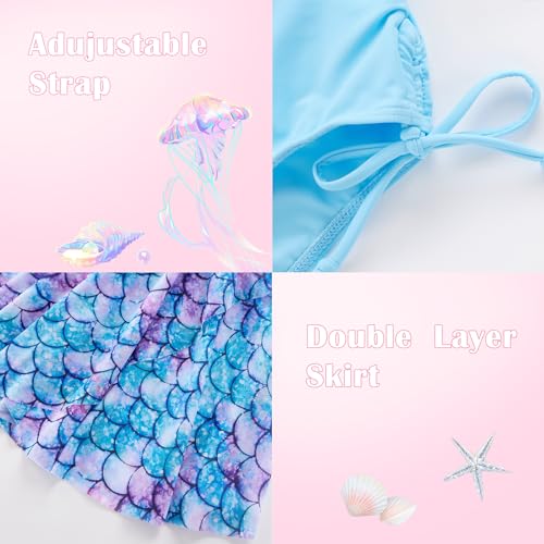 Girls One Piece Swimsuits with Skirt Ruffle One Shoulder Beach Surf Pool Party Bathing Swimsuits for Teen Girls 6-12Y4