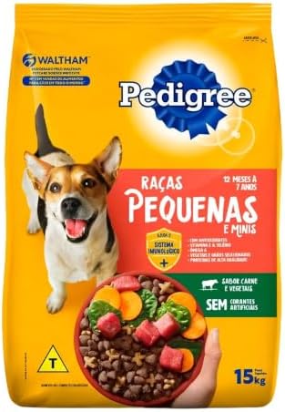 Ração Pedigree Carne e Vegetais Cães Adultos Raças Pequenas e Min...