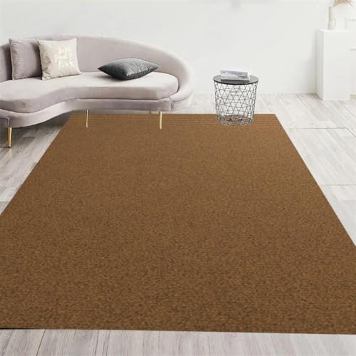 Natural Rustic Brown Solid Color Texture Indoor Area Rug for