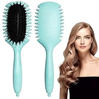 DiorSun Mini Hair Curly Brush : Hair Brush for Curls Waves & Coils, Define, Volumize, Detangle Women Girls Kids Curls, Crafted from ABS plastic, For All Hair 1pack Green