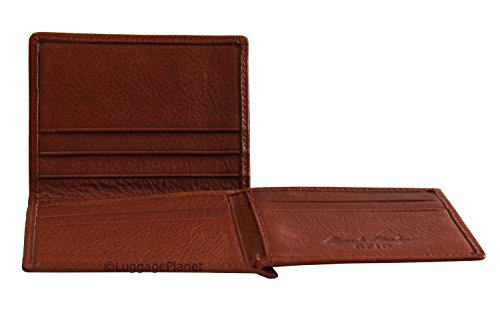 RFID Flipfold Mens Leather Wallet - Brandy