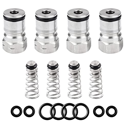Dbgogo 2 Pairs Ball Lock Keg Post, Stainless Steel Homebrewing Beer Corny Cornelius Quick Disconnect Kegerator Gas + Liquid 19/32-18 Thread Adapter Poppet Spring Sealing Gasket Replacement Kit #TOP6
