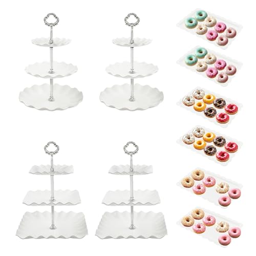 10Piece Cake Stand Set, Afternoon Tea Stands Including 2pcs 3-Tie...