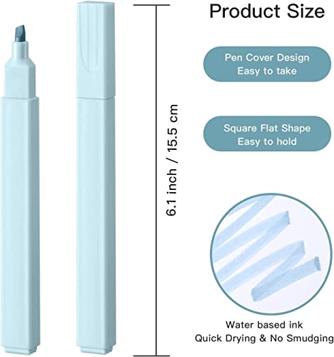 Image of Aesthetic Cute Highlighters Bible and Pens No Bleed Mild Soft Chisel Tip Pastel Highlighters Marker Pens for Journaling Note Taking School Stationary (12 Pcs Aesthetic Highlighter), Multicolor